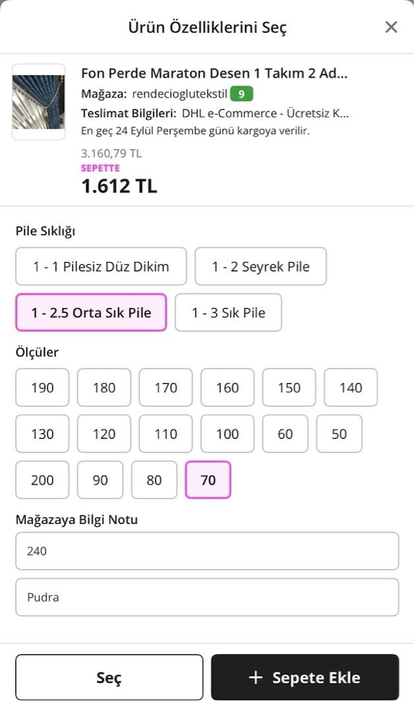 2 Adet Fon Perde - 2