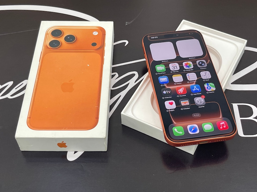 17 PRO MAX 256GB TURUNCU ÇİFT FİZİKİ SİM GARANTİLİ SERİ PİL %100 - 2