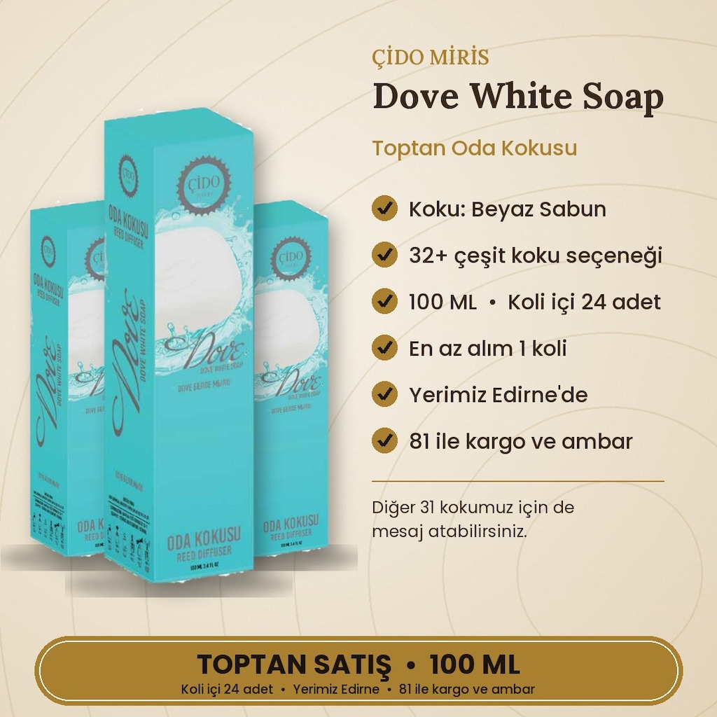 ÇİDO MİRİS DOVE WHİTE SOAP ODA KOKUSU 100ML ORİJİNAL - 2