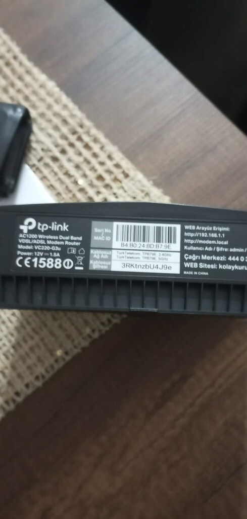 TÜRK TELEKOM MODEM TP LINK TEMİZ KULLANIŞLI PAZARLIKSIZ 1000 TL - 2