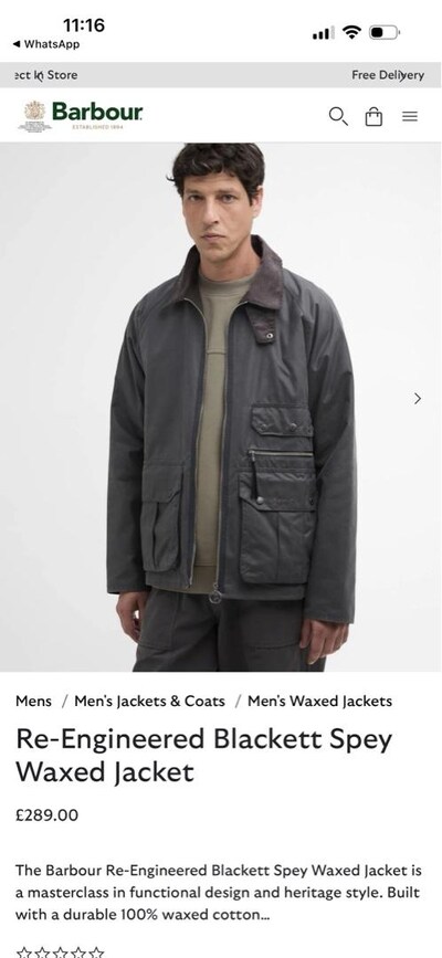 barbour erkek mont M-L beden
