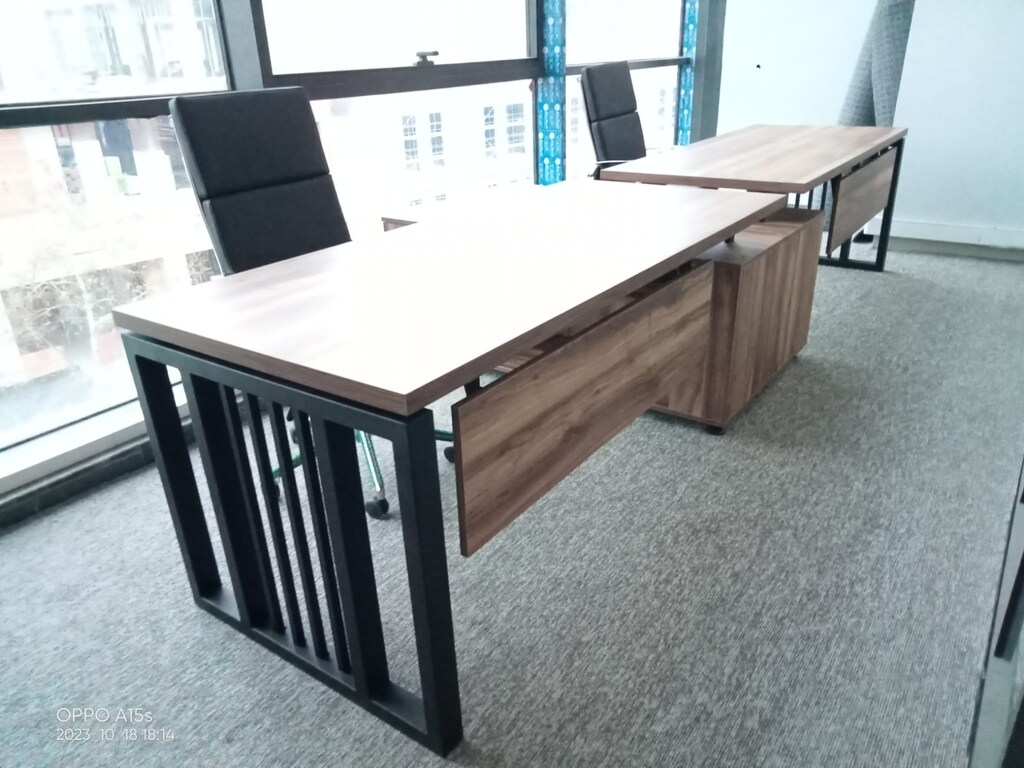 ETAJERLİ PERSONEL MASASI / ÇALIŞMA MASASI / DEMİRSA İRON ART - 14