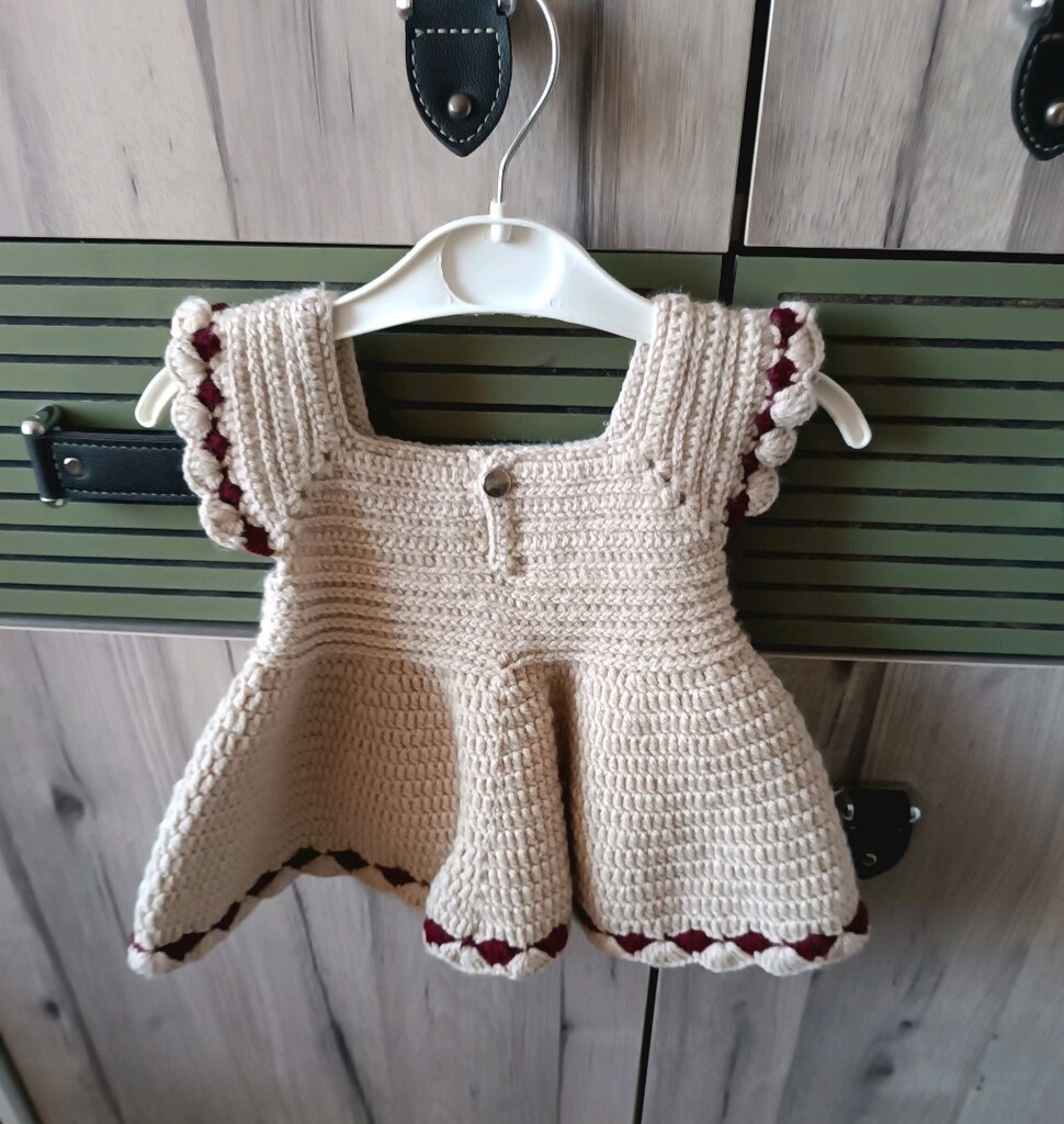 yeni işlenmiş 3 ile 6 aylık bebek elbisesi - 2