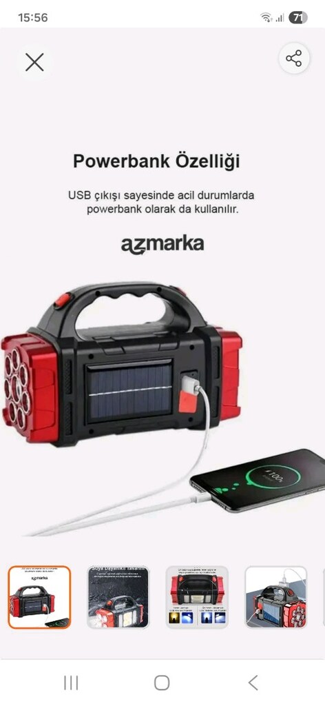 Güneş Enerjili El Feneri Led(Son Fiyattıt) - 10