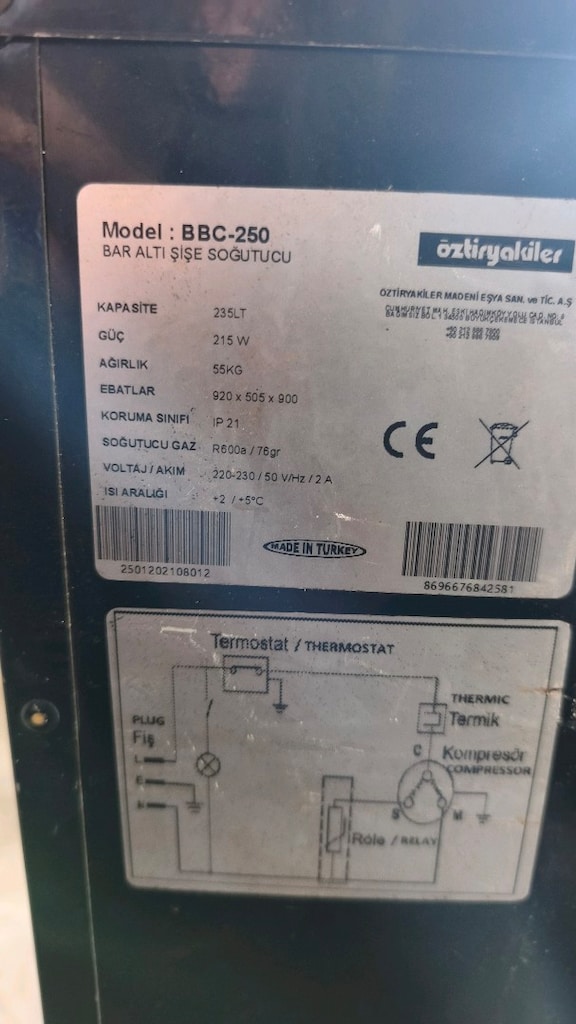ÖZTİRYAKİLER BAR ALTI ŞİŞE SOĞUTUCU Açıklamayı Okuyunuz - 5
