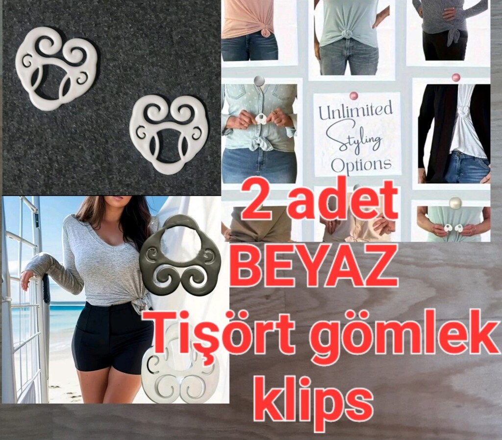 2 adet t-shirt elbise gömlek klipsi. BEYAZ. 2 adet toplam fiyatıdır.