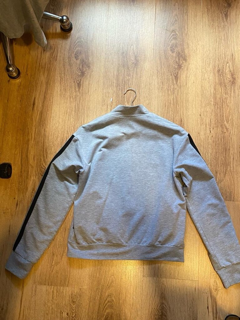 BOM Gri Melanj Fermuarlı Bomber Ceket - 5