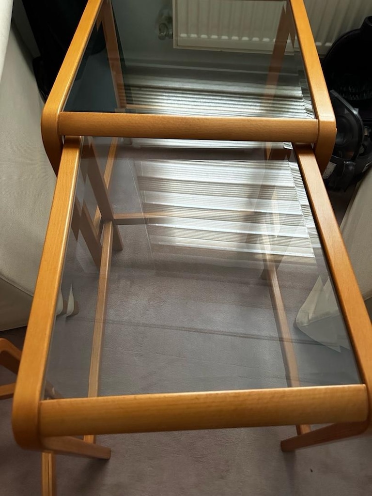 ahşap camlı zigon sehpa - 5