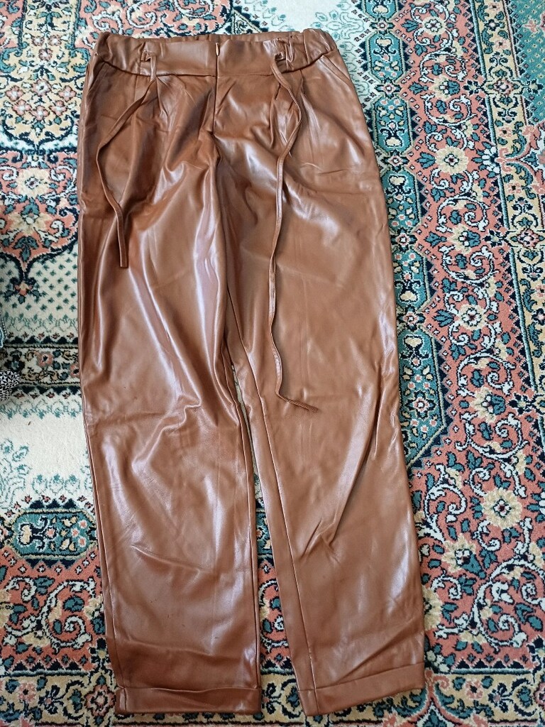 taba renkli Şık pantolon - 4