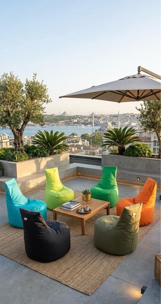Premium Bahçe ve Havuz Başı Armut Koltuk Puf Takımı (Renk Seçenekli)