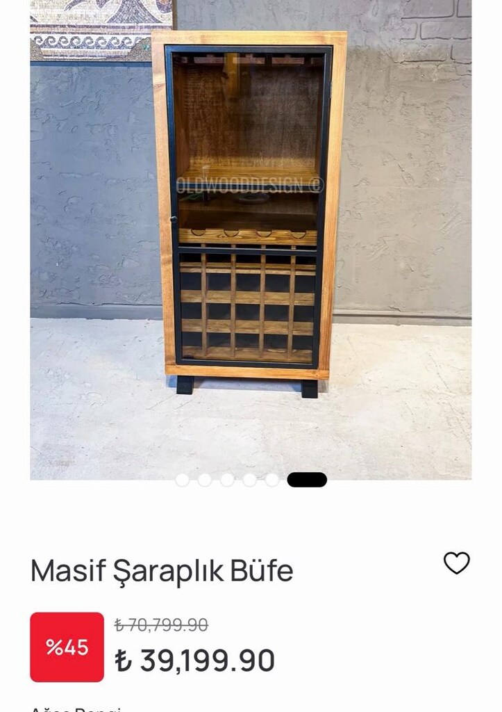 şok fiyat !!! Masif Şaraplık Büfe - 4