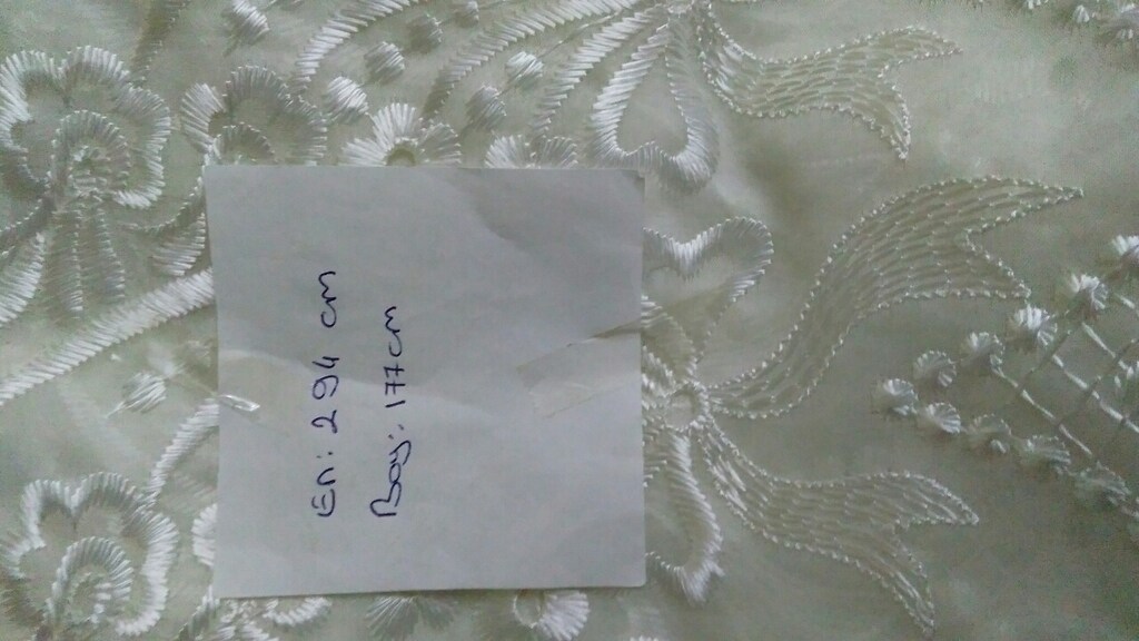 Beyaz renk güpürlü perde - 9