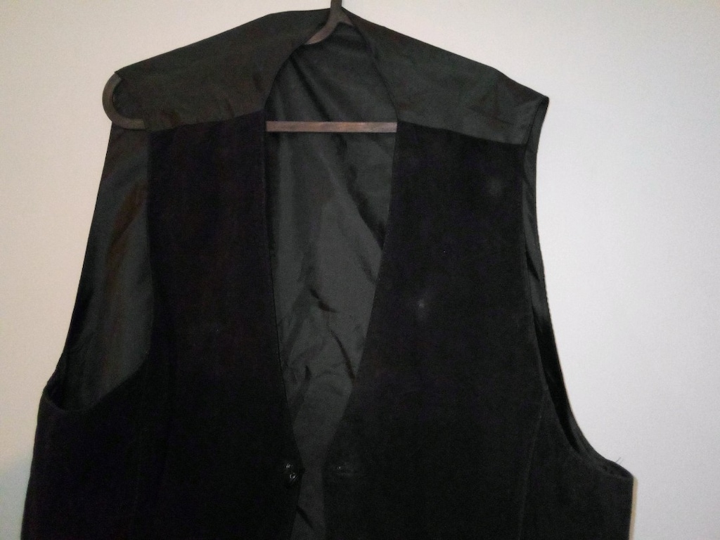 C&A siyah ön süet arka ince siyah astar XXL klasik vintage ön boy 75 - 2