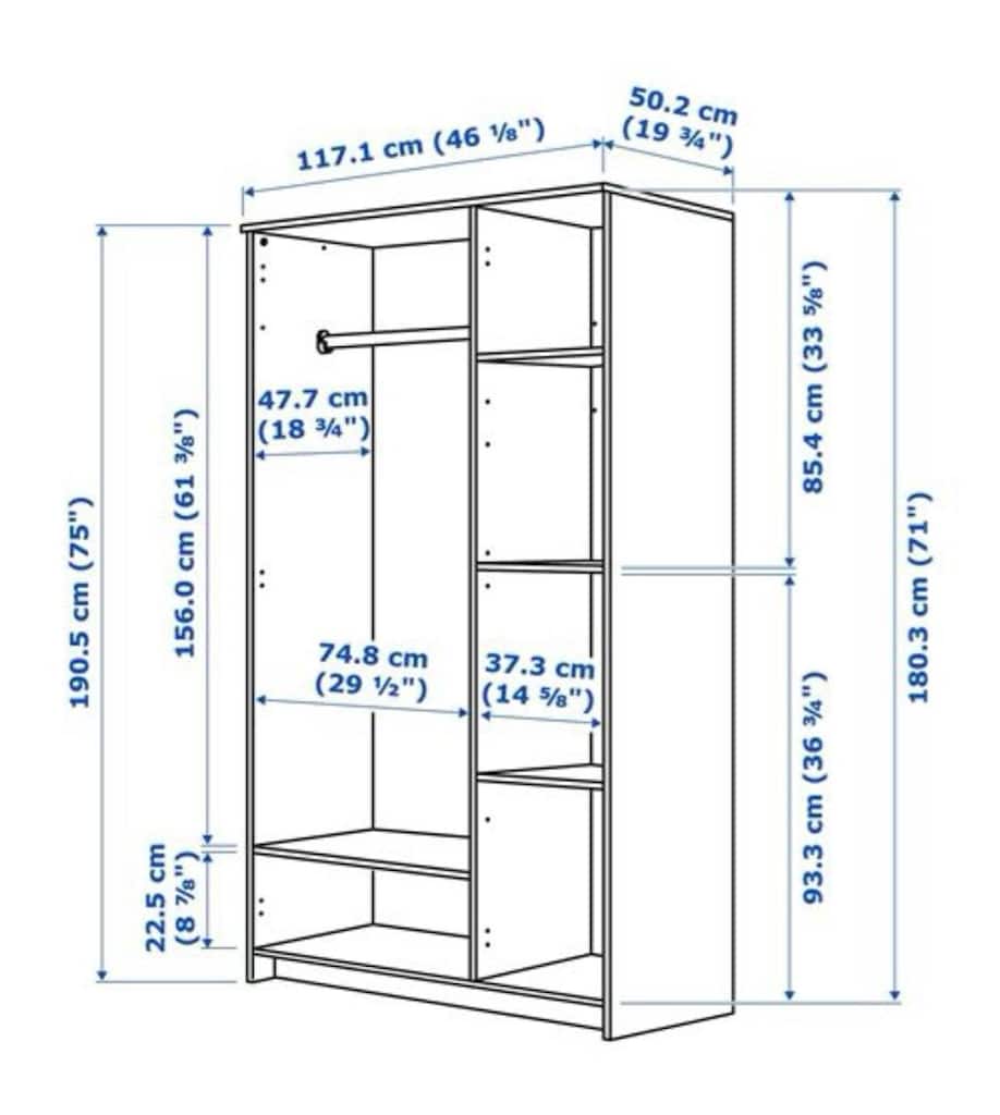 yeni gibi IKEA BRİMNES 3 KAPAKLI GARDIROP - 4