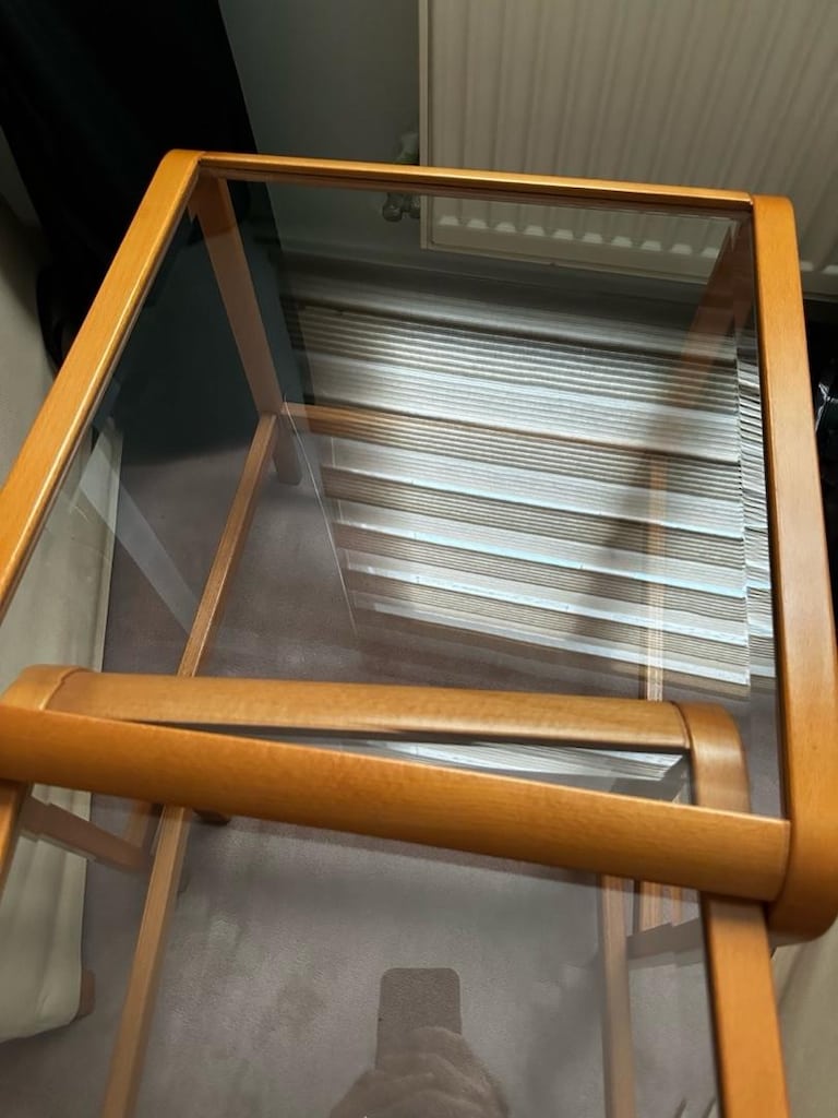 ahşap camlı zigon sehpa - 2