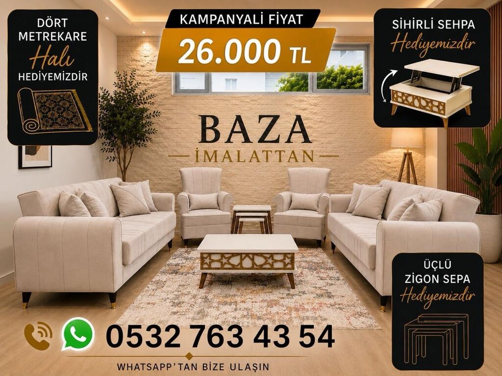 Koltuk Takımı İmalattan Sıfır Akıllı masa sehpa halı hediyeli - 6
