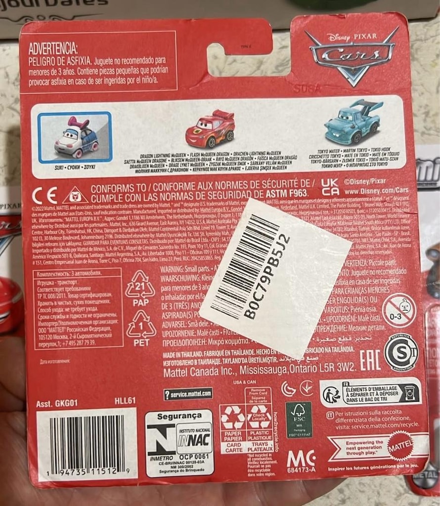 Disney Pixar Cars Mini Racers HLL61 Tokyo Mater 3 lü Set - 2