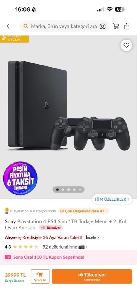Sony PlayStation 4 Slim 1 TB – Orijinal PS4 - 7