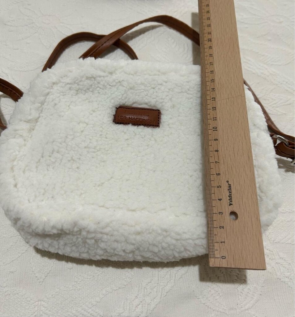 Taba krem çapraz askılı mini çanta - 6