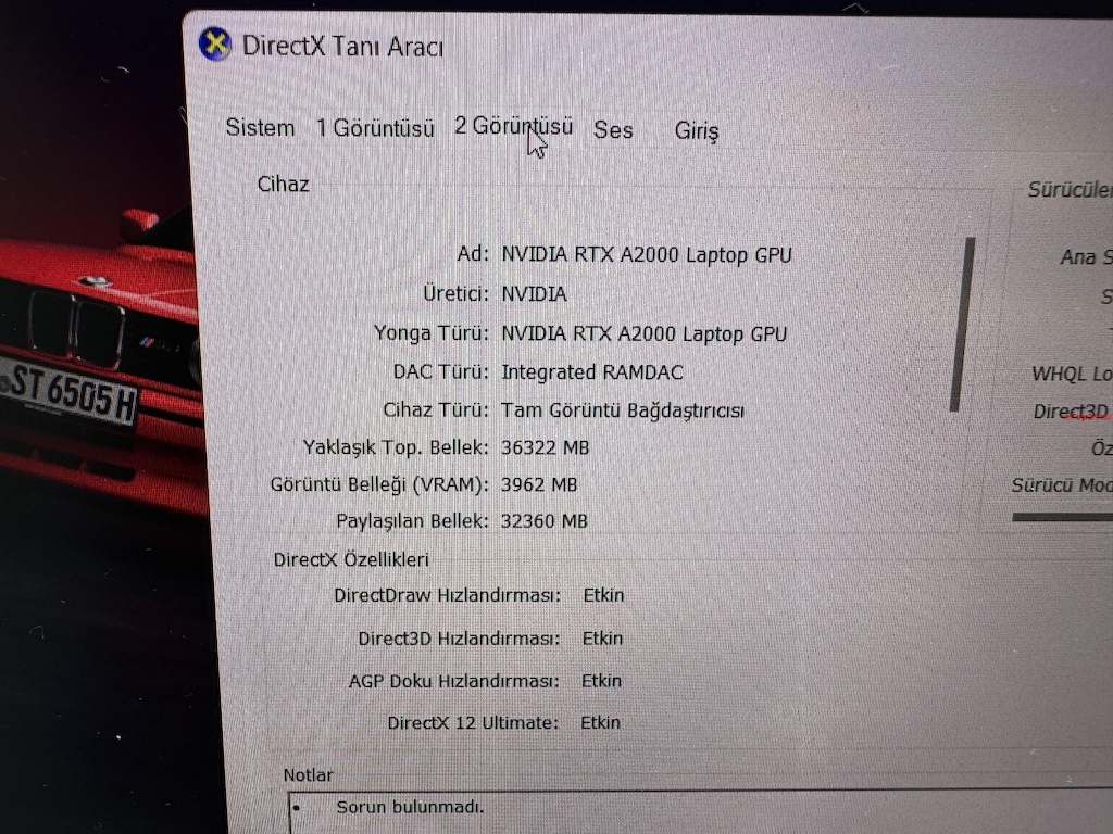 DELL PRECISION İ9 11. NESİL 64 GB RAM 512 M2SSD RTX A2000 - 8