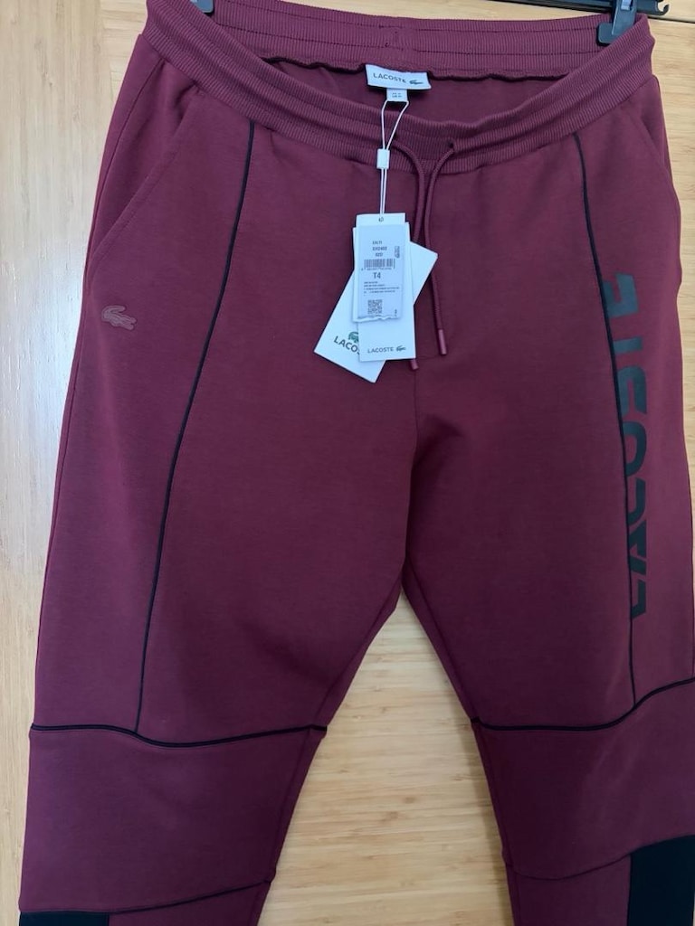ORİJİNAL LACOSTE EŞOFMAN ALTI BORDO MEDİUM SIFIR ETİKETLİ — görsel 10/16