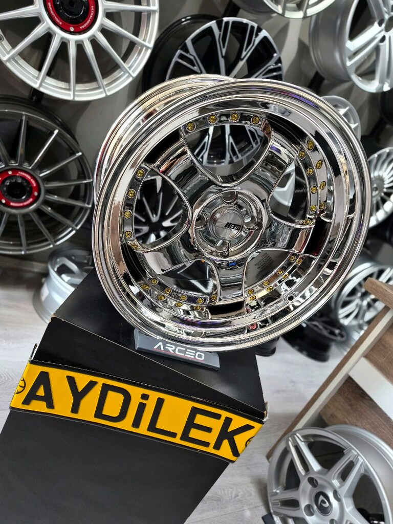 17 İNÇ SSR KROM JANT ÖN 7.5J ARKA 9J GOLD DETAYLAR 4×100 BİJON ÇAPINDA - 5