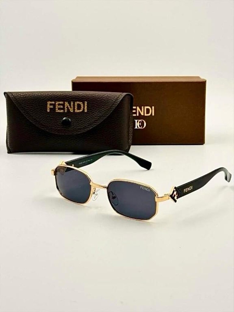 ‼İTHAL/SIFIR/ Fendi UV400 Polarize Lens Gold Çerçeve Güneş Gözlüğü - 5