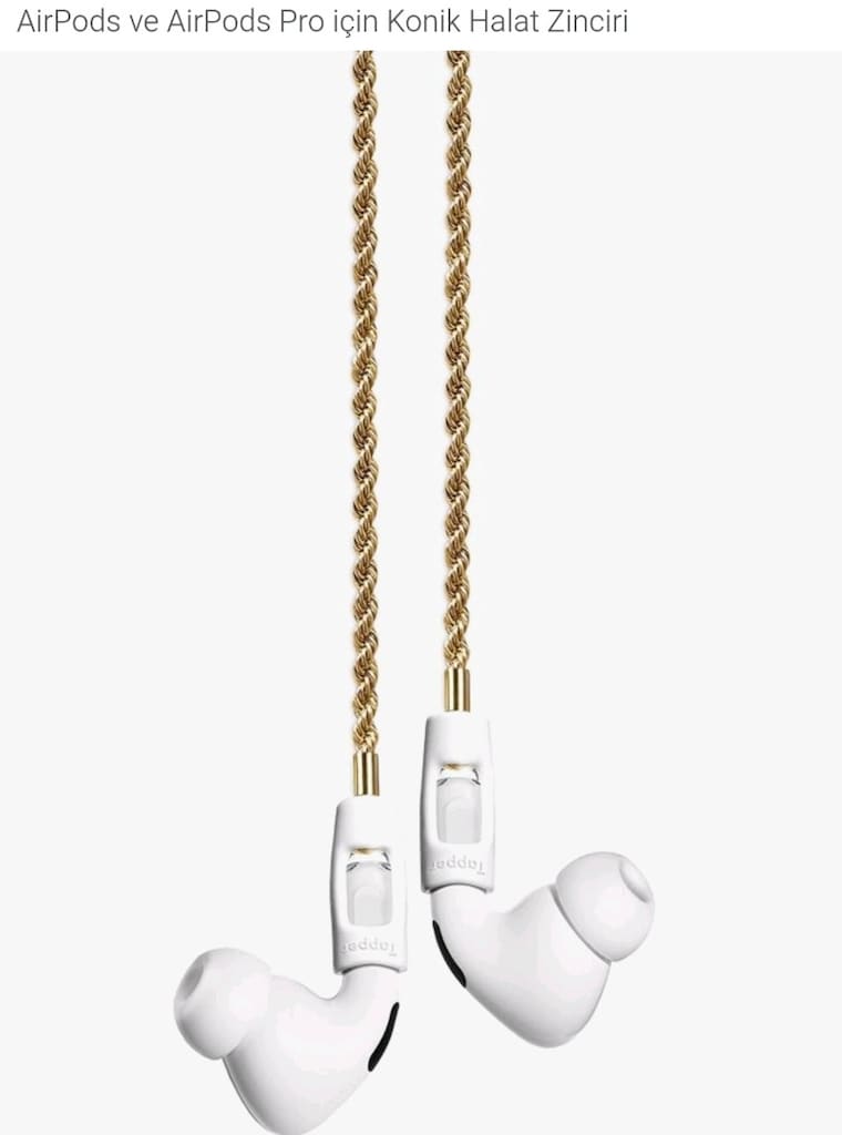 Tapper Marka Airpods/Airpods Pro Altin Kaplama Kulaklık Askısı - 5