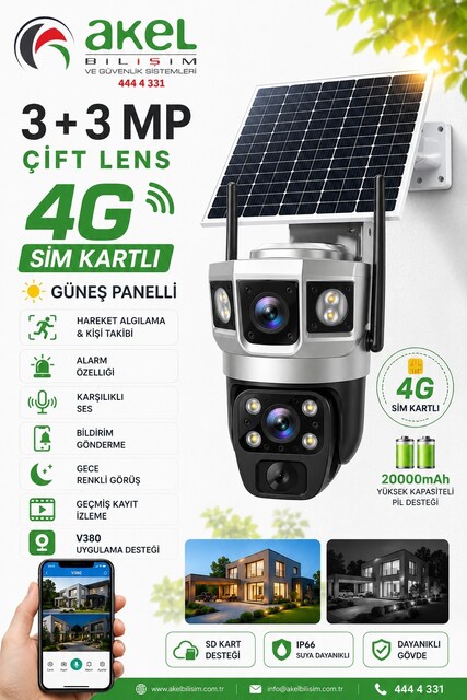 V380 2 LENS 4G SOLAR KAMERA