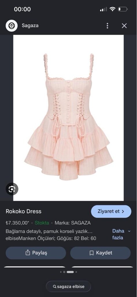 elbise sagaza rokoko