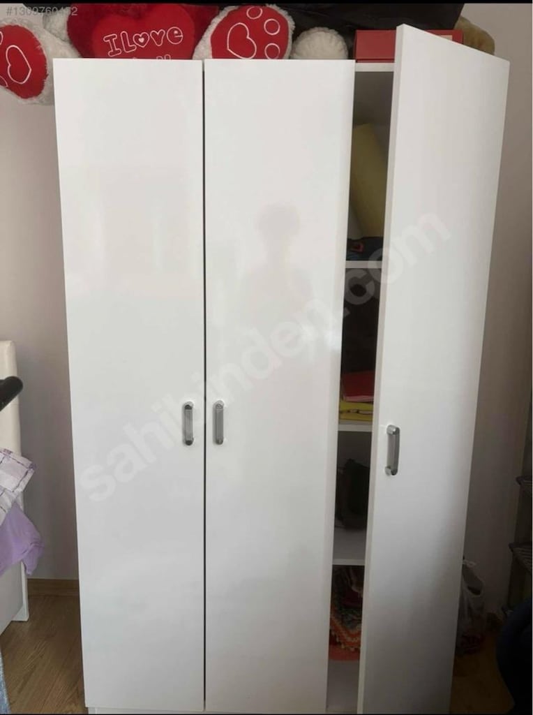 Beyaz Genç / Yatak Odası Takımı (Gardırop + Şifonyer + Aynalı Takı Dol - 3