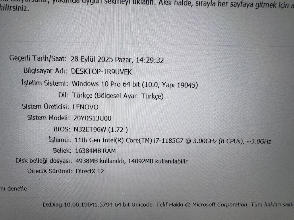 THİNKPAD X1 YOGA İ7 11. NESİL 16 GB RAM 512 NVME DOKUNMATİK - 8