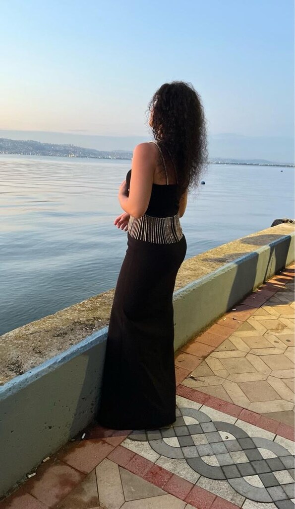 ALFABETA Taş Askı Yırtmaçlı Abiye - 9