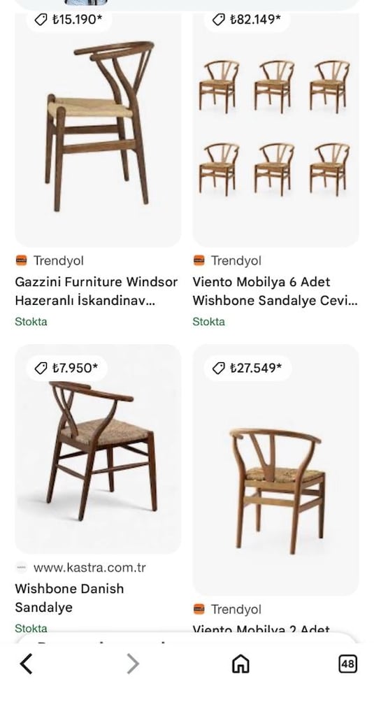 Danish Hasırlı Sandalye 4 adet var tanesi 4bin - 2
