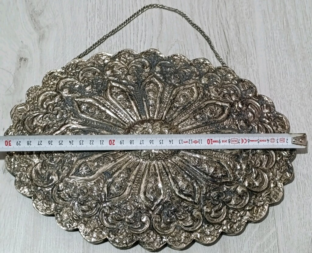 900 Ayar Gümüş Duvar aynası el yapımıdır - 2