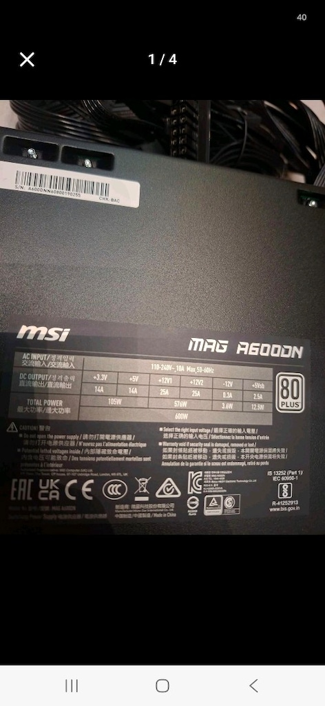 msi mag 600 watt 80 + plus psu güç kaynağı ( sıfır ). - 3