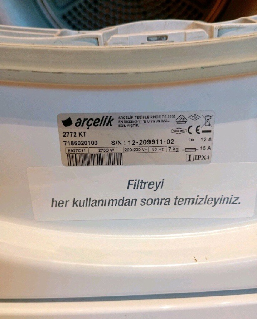 Arçelik 7 kg Çamaşır Kurutma makinası temiz sağlam - 6
