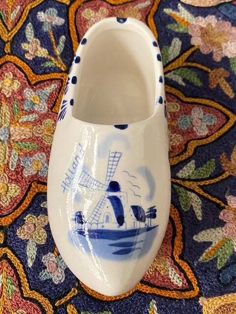 Hollanda DELFT Vintage Porselen Ayakkabı Biblo