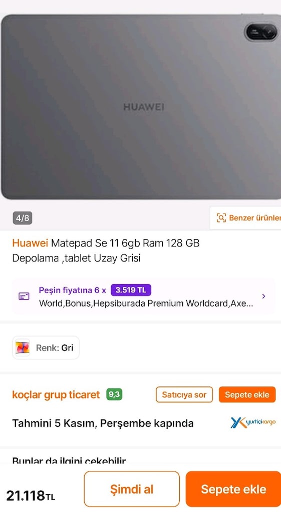 HUAWEİ MATEPAD SE 11 128 GB TR SORUNSUZ+FULL SET - 4