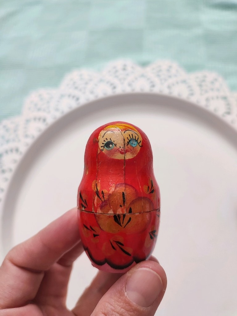 Ahşap 5 li matruşka bebek el boyama - 10