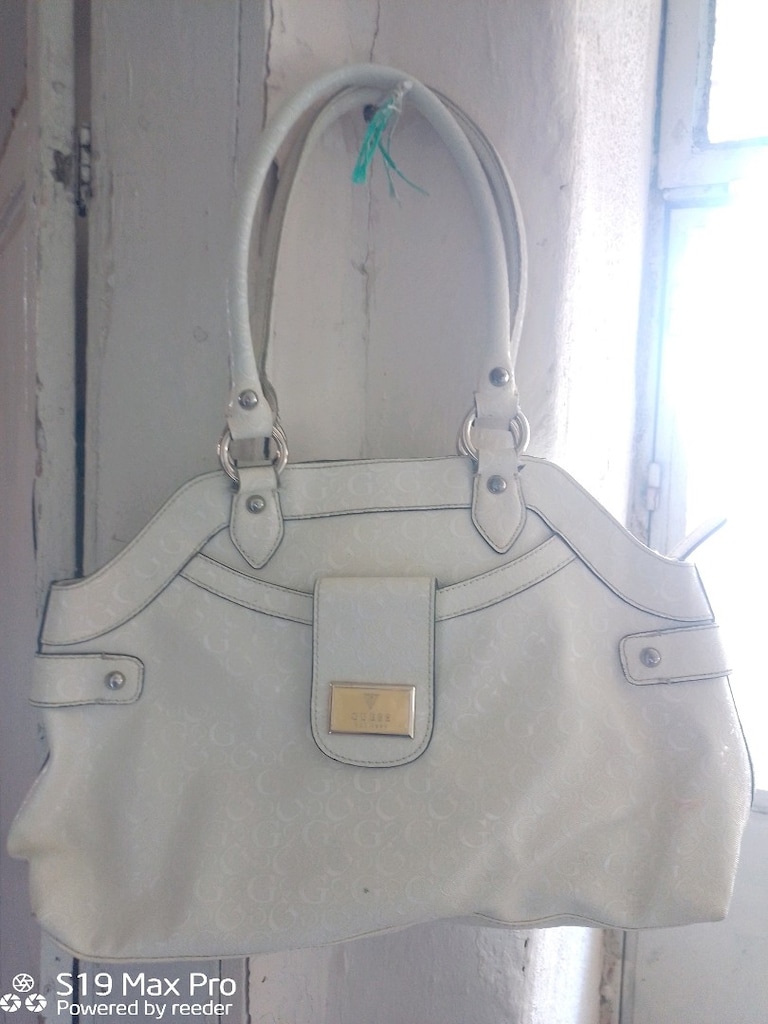 Orijinal Guess Ellacruz Vintage Beyaz Omuz Çantası