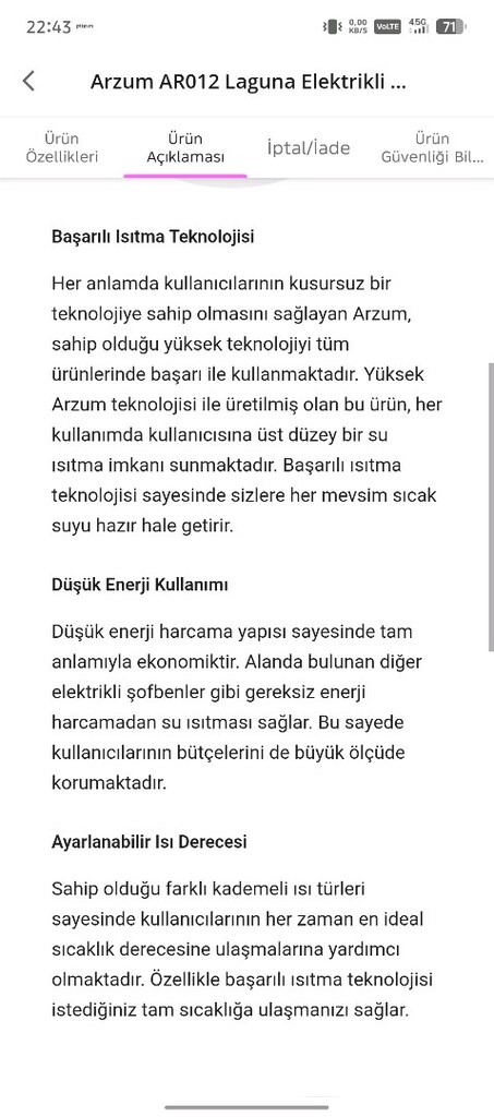 Arzum Laguna Elektrikli Şofben - 2