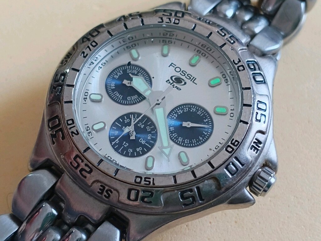 Sıfır gibi Orjinal Fossil çelik kol saat - 6