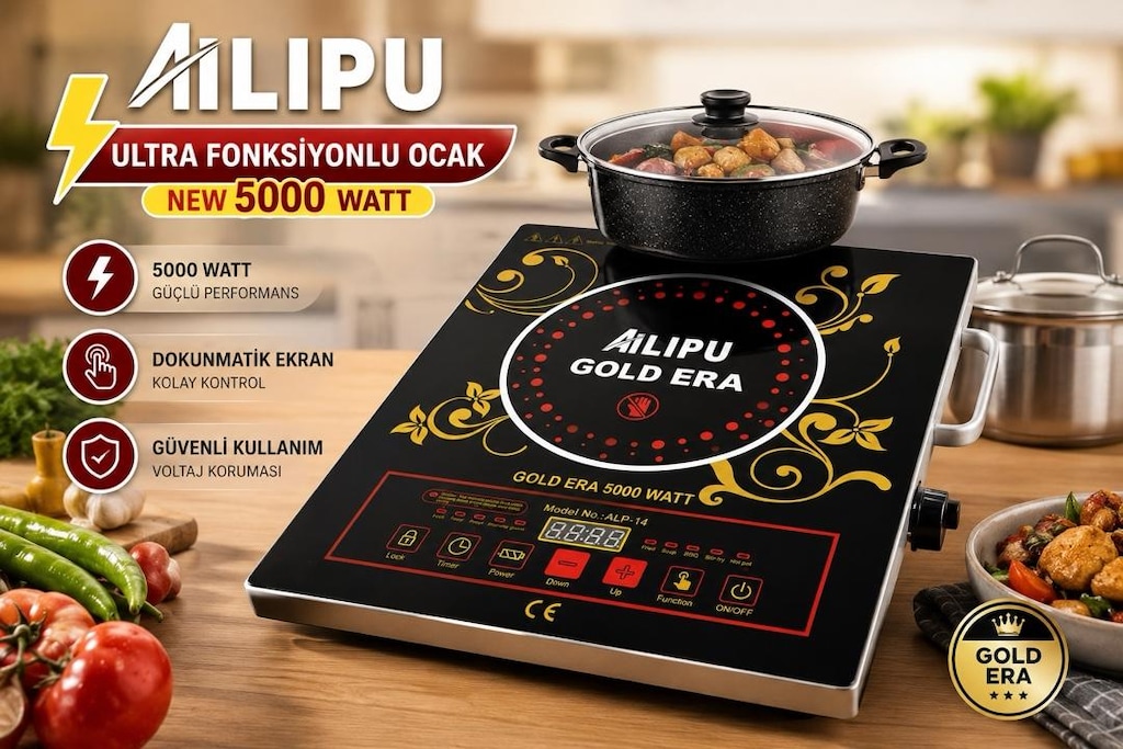 AILIPU Gold Era 5000W Elektrikli Kızılötesi Ocak Dokunmatik - 10