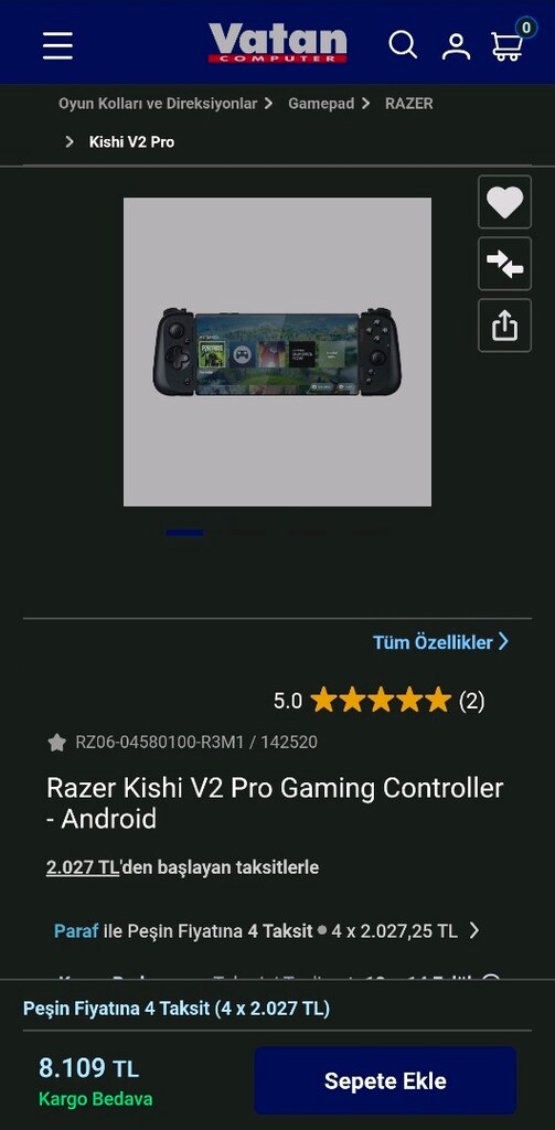 Sıfırdan Farksız / Razer Kishi V2 Pro - Kutulu, Eksiksiz, Temiz - 6