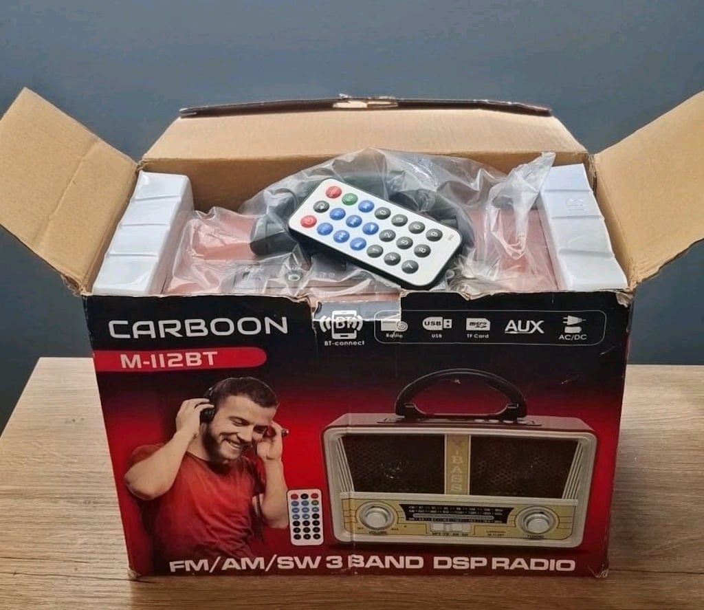 CARBOON M-112BT Nostaljik Bluetooth Radyo – Kutulu, Kumandalı, Hiç Kul - 7