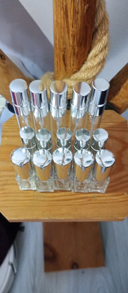 5 şer adet 10 ml 5 ml 3 ml metal gümüş kapak şişe - 3