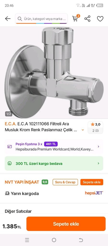 ECA delta duş bataryası hortumu başlığı askı aparatı ve mutfak batarya - 10