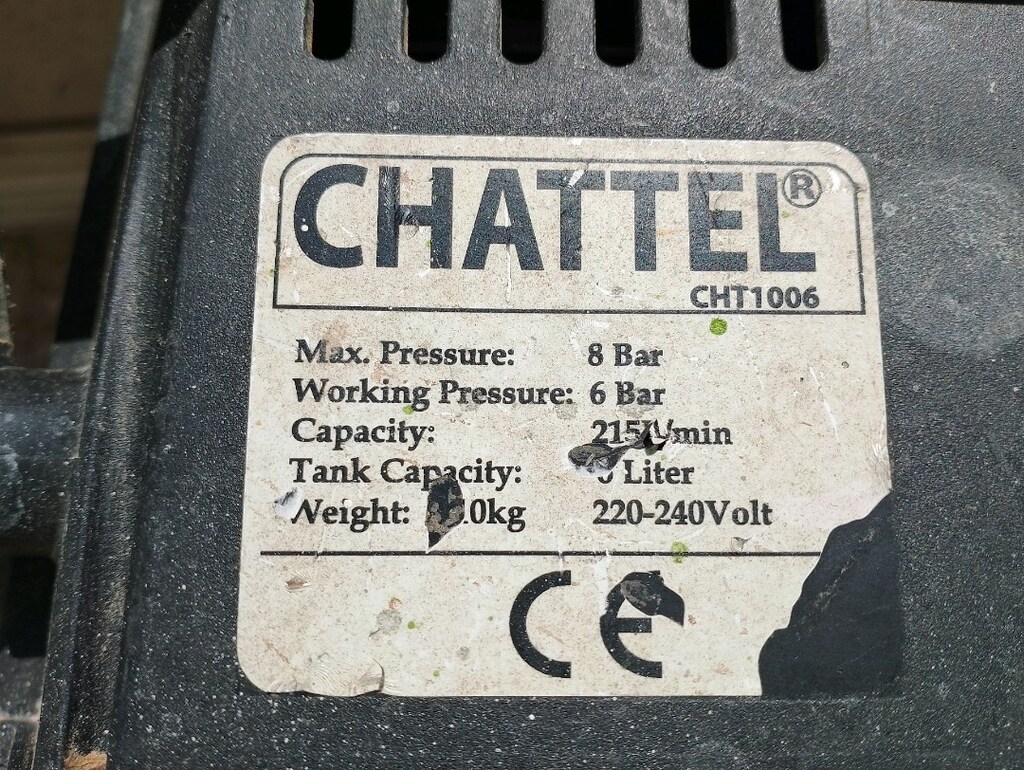 CHATTEL YAĞSIZ ÇANTA ŞEKLİNDE KOMPRESÖR 8 BAR 6 LİTRELİK - 4