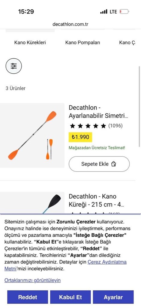 decathlon Kano + kürek+pompa+su geçirmez çanta/kilif - 7